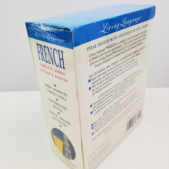 French Living Language Course 3 CD Box Set w/ Dictionary & Manual Sealed - Picture 4 of 8